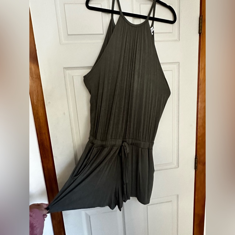 Army green romper by Michael Stars. Great color. NWOT